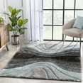 thumbnail image 1 of Well Woven Luze Light Blue Hourglass Waves Geometric Textured Shag 5'3" x 7'3" Area Rug, 1 of 7