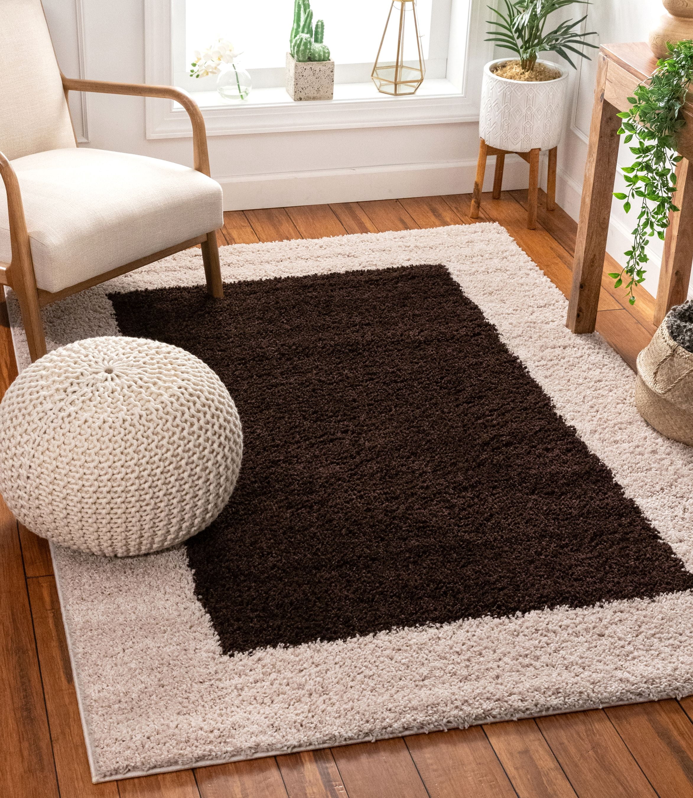 Well Woven Madison Shag Penta Modern Vanilla 3'3" x 5'3" Thick Area Rug