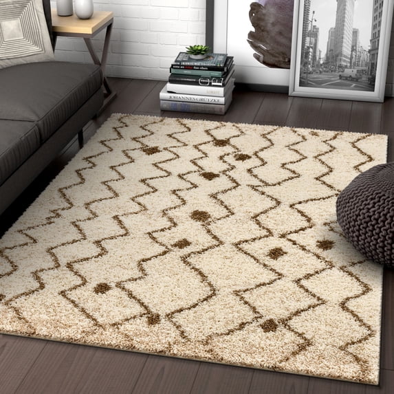 Well Woven Madison Shag Piper Modern Shag Light blue 3'11" x 5'3" Thick Area Rug