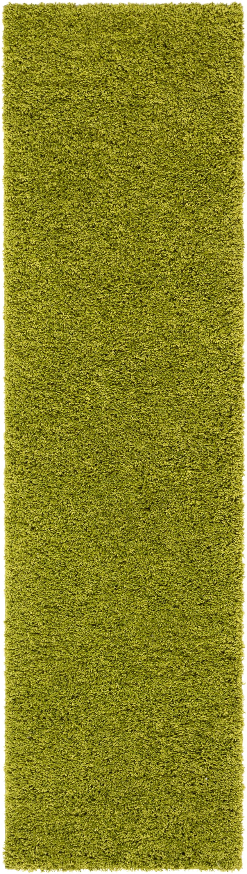 Well Woven Madison Shag Plain Modern Solid Green Thick Shag 2' x 7'3 ...