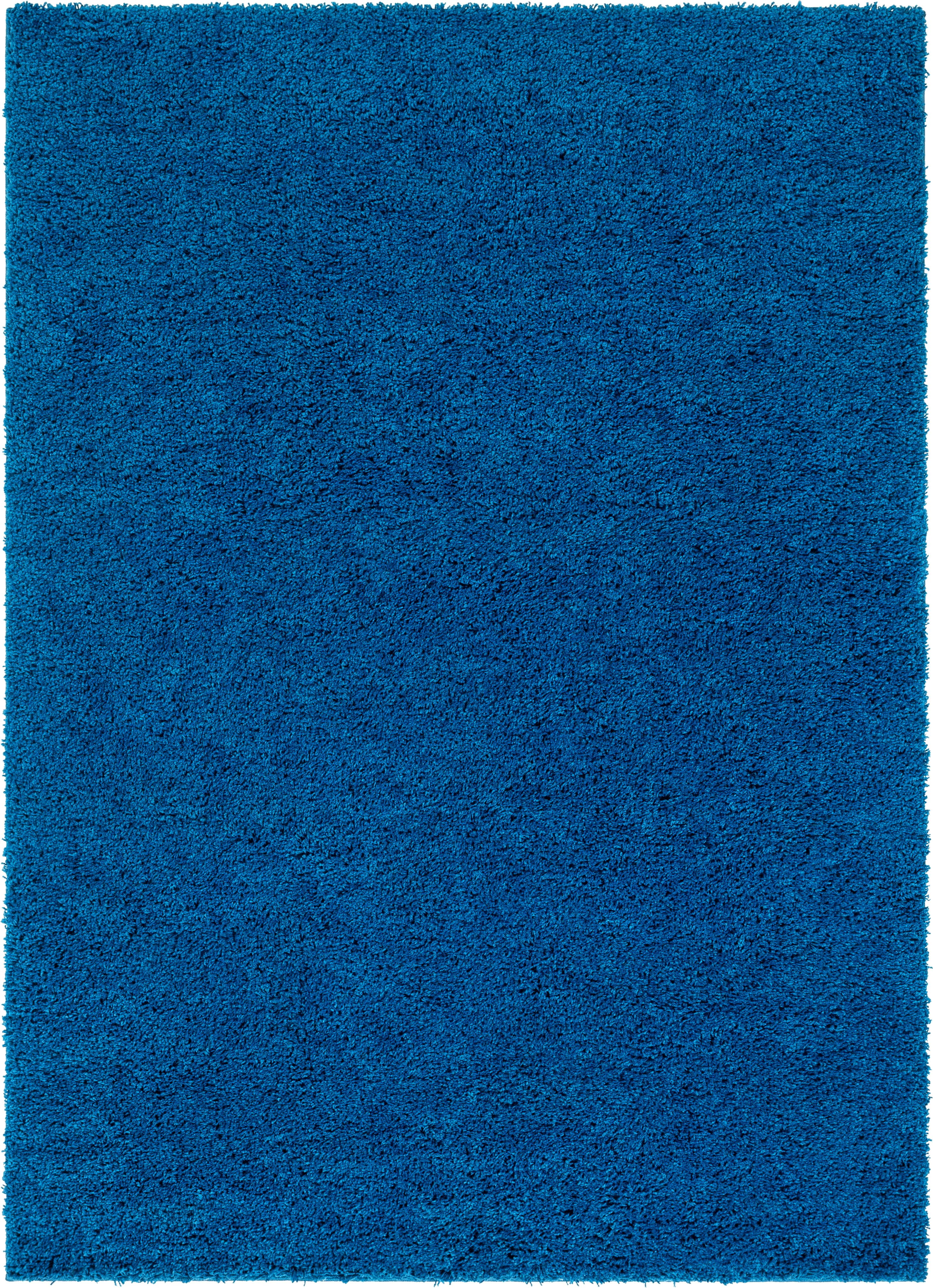 Dark Blue Luxe Shag Rectangular Area Rug 63"L x 47"W