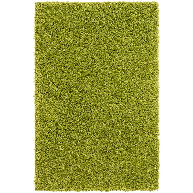 Well Woven Madison Shag Solid Modern Area Rugs, Green