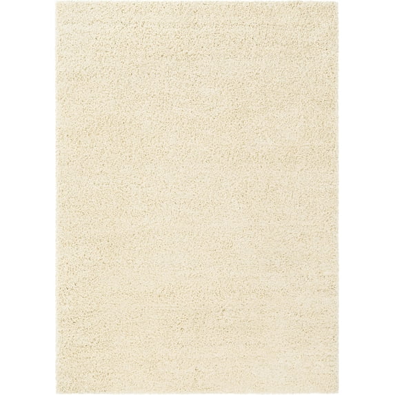 Well Woven Madison Shag Solid Traditional Modern Area Rugs, Beige