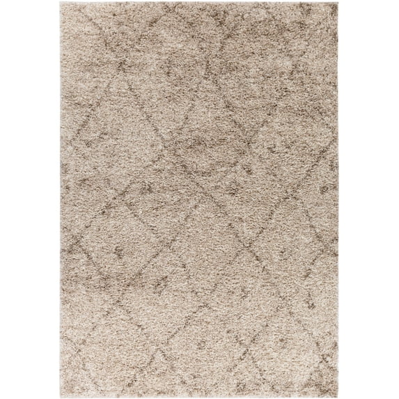 Well Woven Madison Shag Trellis Modern Area Rugs, Brown