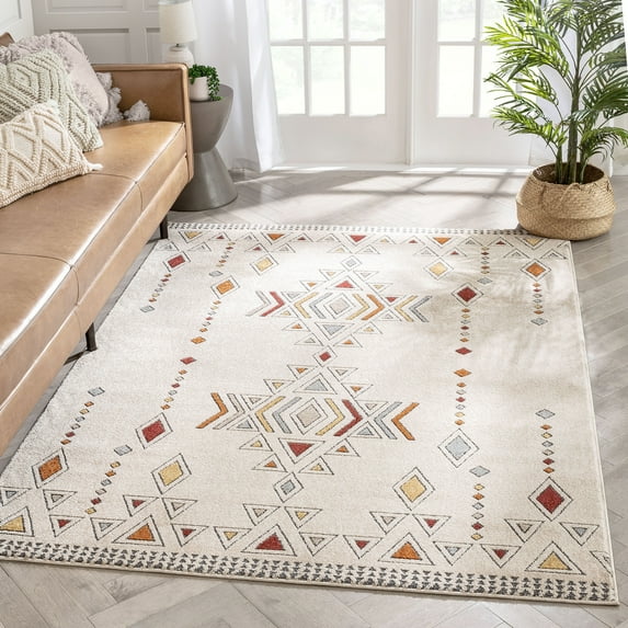 Well Woven Malaga Huron Bohemian Tribal Beige 7'10'' x 10'6" High-Low Area Rug