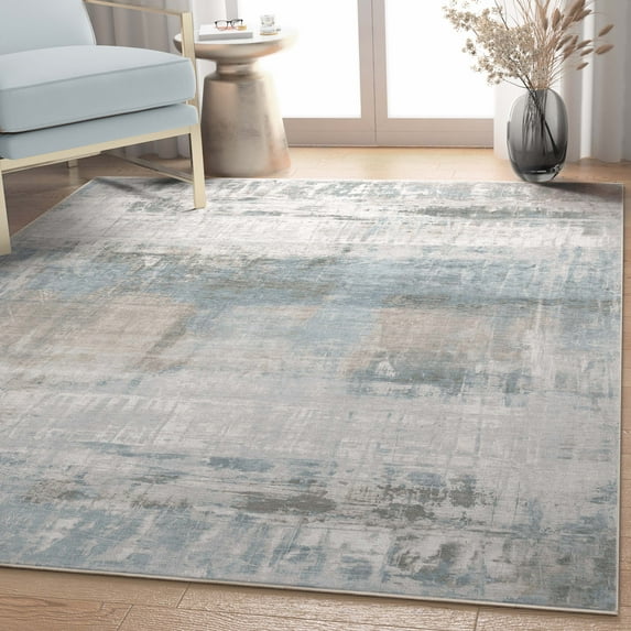 Well Woven Mandala Flatweave Distressed 5'3" x 7'3" Area Rug Gray