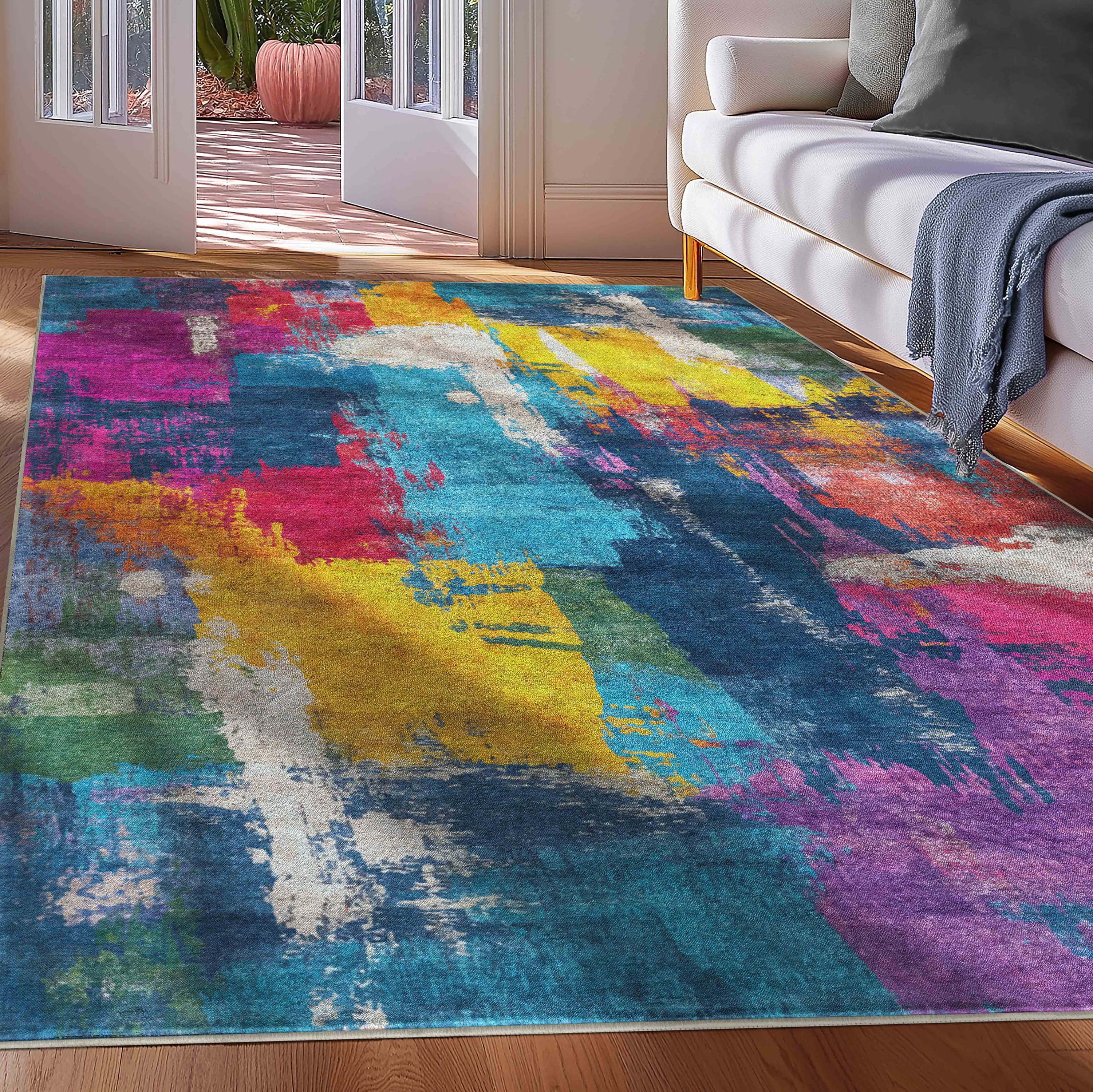 Well Woven Maree 3'3" x 5' Rug – Vibrant Multicolor, Stain-Resistant & Easy to Clean