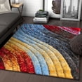 thumbnail image 1 of Well Woven Maura Multi Geometric Stripes Thick Soft Plush 3D Textured Shag Area Rug, 1 of 6