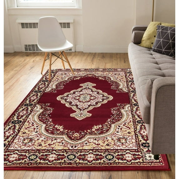 Well Woven Medallion Red 8'2" x 9'10" Area Rug Carpet