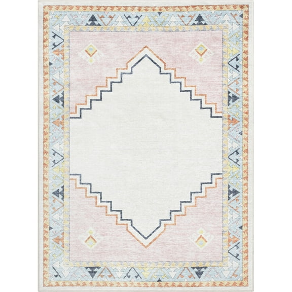 Well Woven Medallion Rug Pink Beige 3'3" x 5' Apollo Kids Collection