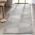 thumbnail image 1 of Well Woven Medusa Alder Modern Geometric Ivory Grey 2'7" x 9'10" Runner Indoor Outdoor Rug, 1 of 7