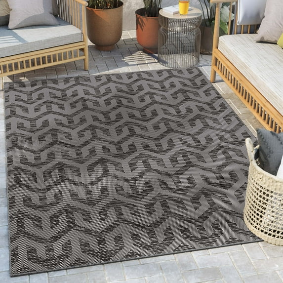Well Woven Medusa Atlantis Modern Moroccan Grey 7'10" x 9'10" Indoor Outdoor Area Rug
