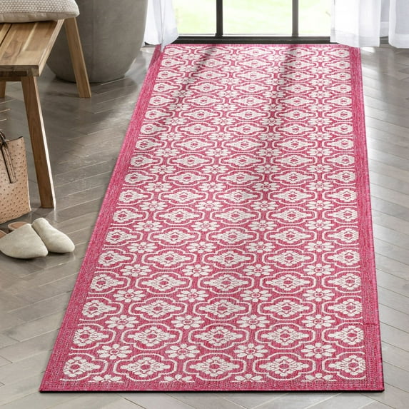 Well Woven Medusa Manola Modern Tribal Fuschia 2'7" x 9'10" Runner Indoor/Outdoor Rug