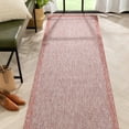 thumbnail image 1 of Well Woven Medusa Odin Solid & Striped Coral 2'7" x 9'10" Indoor/Outdoor Flat-Weave Runner Rug, 1 of 8