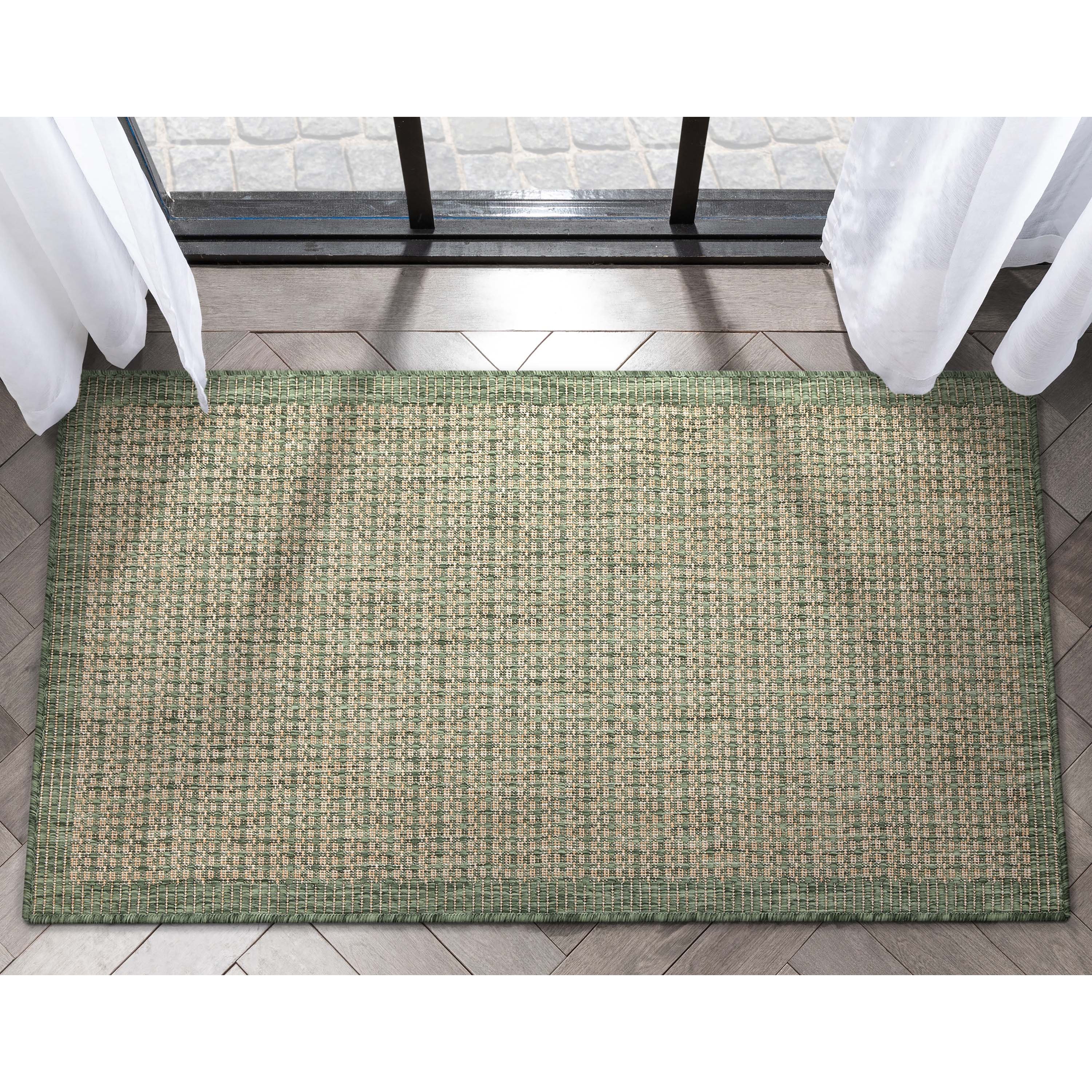 Well Woven Medusa Odin Solid Striped Green 2'3