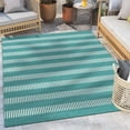 thumbnail image 1 of Well Woven Medusa Stria Modern Stripes Blue 7'10" x 9'10" Indoor Outdoor Area Rug, 1 of 3