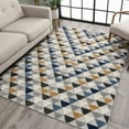 thumbnail image 1 of Well Woven Miami Blue Indoor/Outdoor Triangles Area Rug High Traffic Stain Resistant Modern Geometric Carpet, 1 of 10