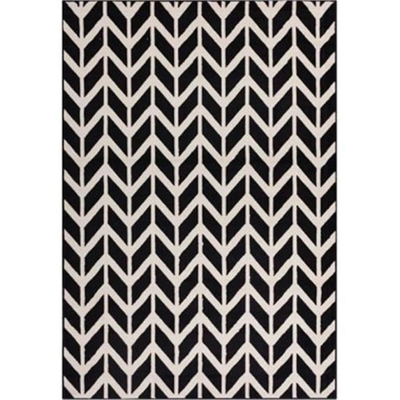 Well Woven Miami Bourban Chevron Rug- Black - 8 ft. 2 in. x 9 ft. 10 in.