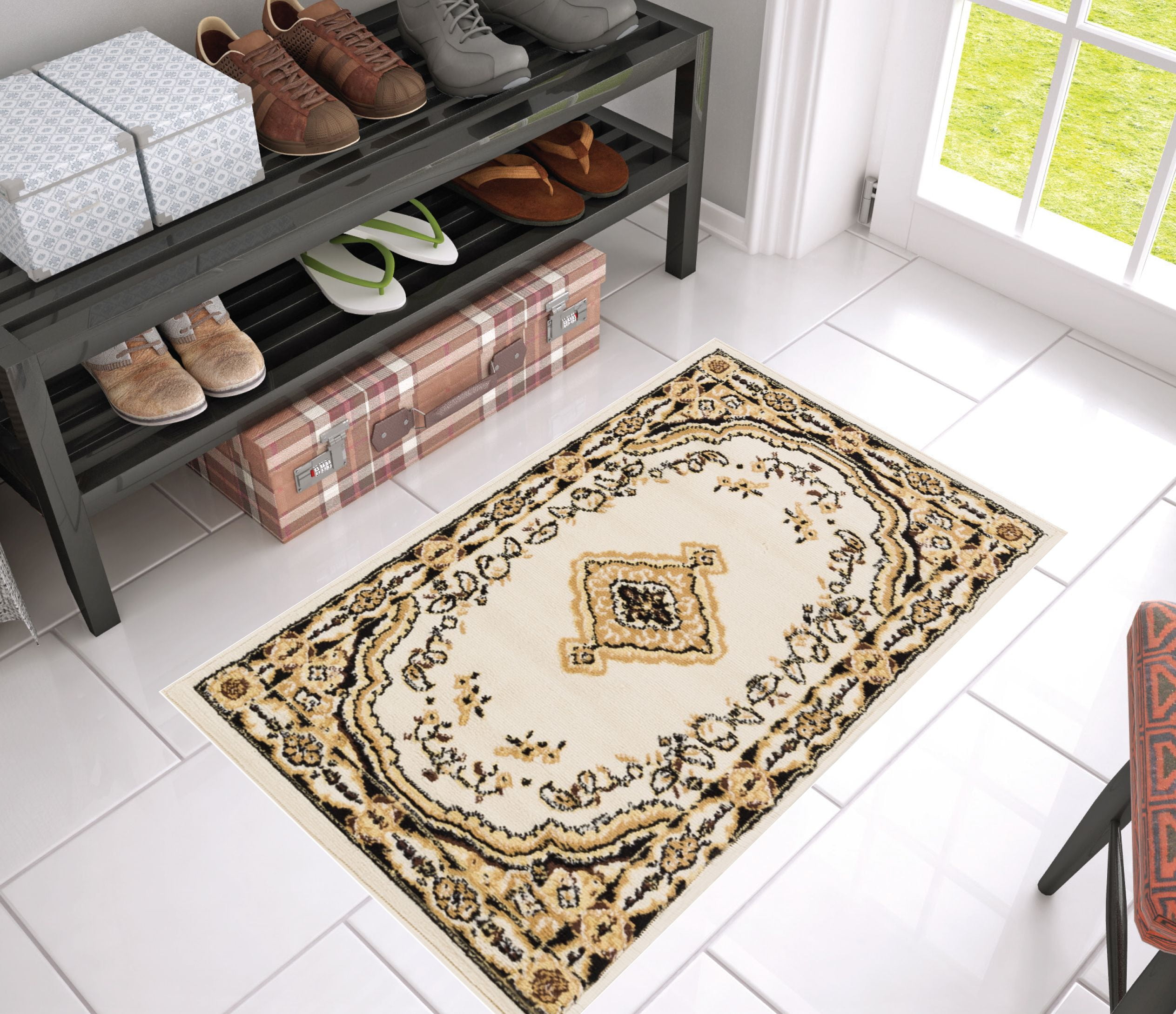 Well Woven Miami Oriental Traditional Area Rugs, OffWhite