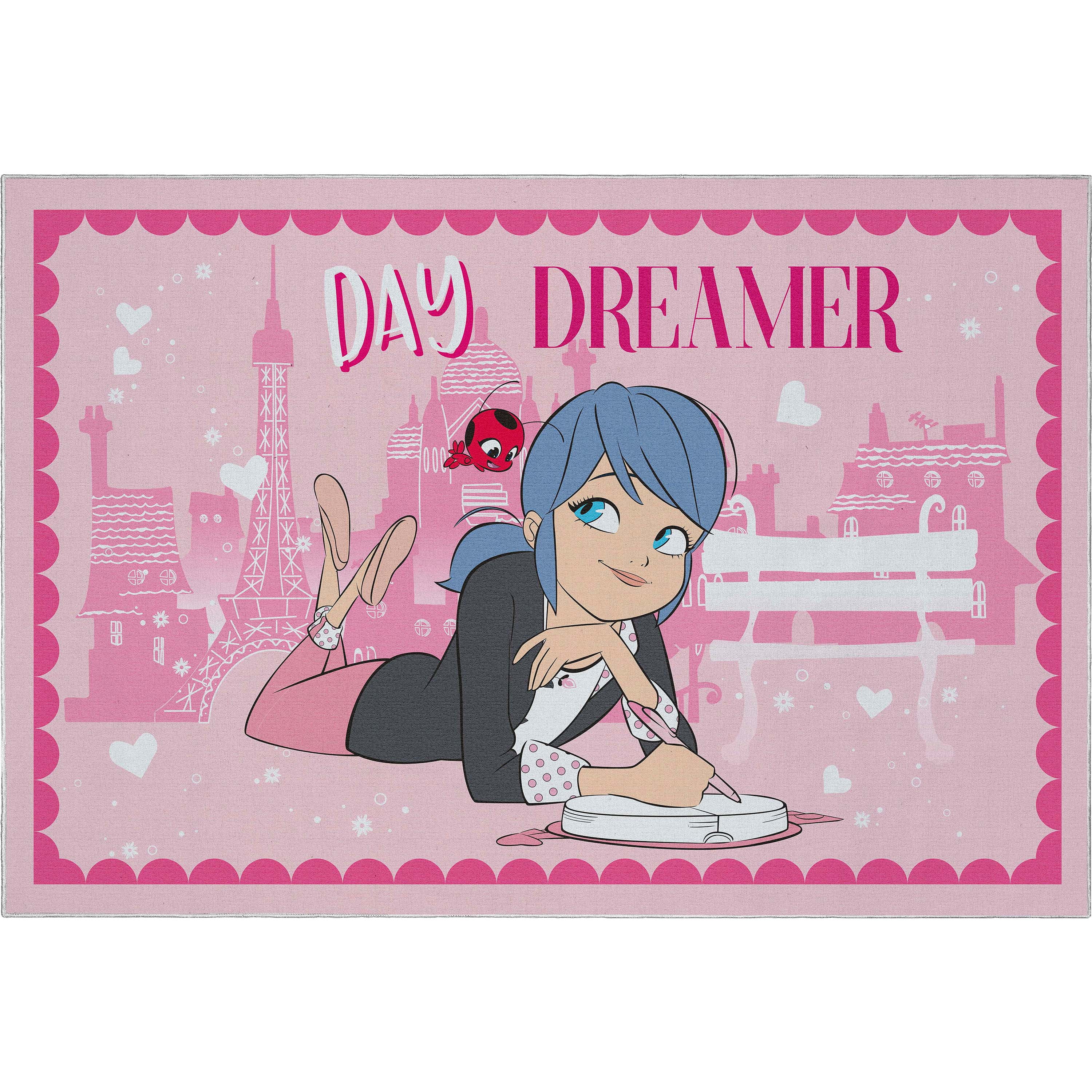 Well Woven Miraculous Ladybug Day Dreamer Pink 6' x 9' Area Rug