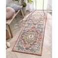 thumbnail image 1 of Well Woven Miro Lyon Vintage Medallion Red Rust Blue Distressed 2'3" x 7'3" Runner Area Rug, 1 of 8
