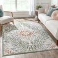 thumbnail image 1 of Well Woven Miro Nantes Medallion Oriental Botanical Green Vintage Distressed 5'3" x 7'3" Area Rug, 1 of 8
