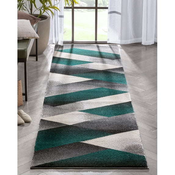 Well Woven Modern Geometric Runner Rug, 31 in x 118 in