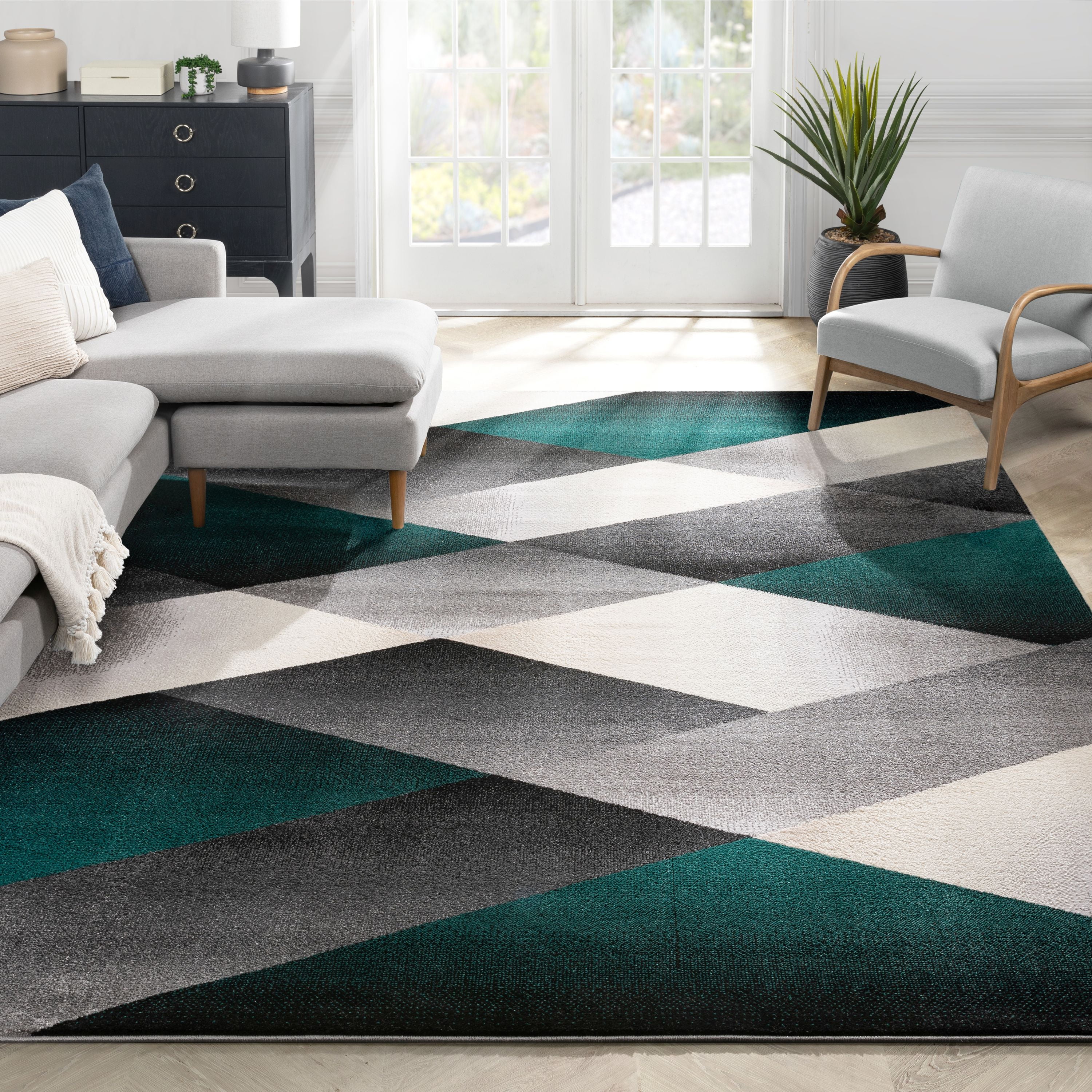 Well Woven Modern Geometric Woven Area Rug, 7.83' x 9.83'