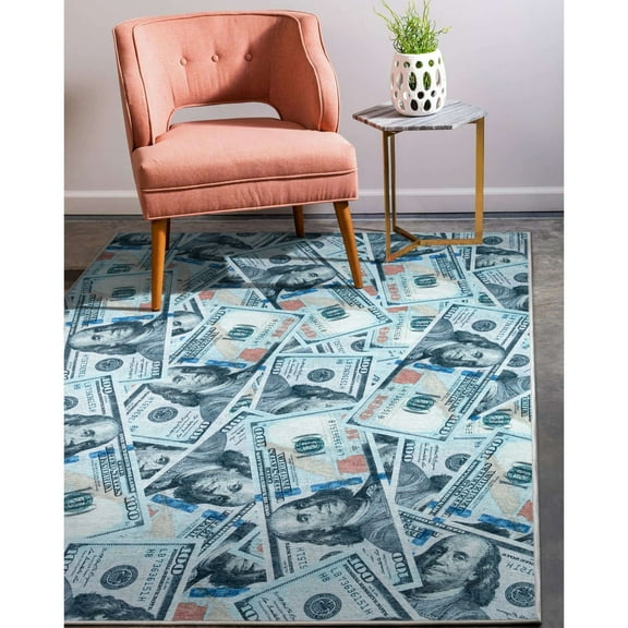 Well Woven Money Collection New Hundred Dollar Bill 9'10" x 13' Area Rug