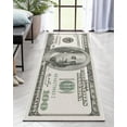 thumbnail image 1 of Well Woven Hundred Dollar Bill Collage Money Rug Green (2006 Version) Runner 3'11" x 9'10", 1 of 6