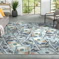 thumbnail image 1 of Well Woven Money Dollar Front Novelty Novelty Green Blue 9'10" x 13' Area Rug, 1 of 6