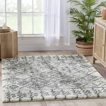 Well Woven Moroccan Area Rug, 5' x 3', Irresistibly thick Shag Pile, Easy to clean