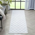 thumbnail image 1 of Well Woven Moroccan Trellis 2'7" x 9'6" Runner Rug Ivory & Dark Blue, 1 of 8