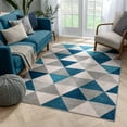 thumbnail image 1 of Well Woven Mystic Alvin Mid-Century Modern Geometric Blue 3'11" x 5'3" Area Rug, 1 of 8