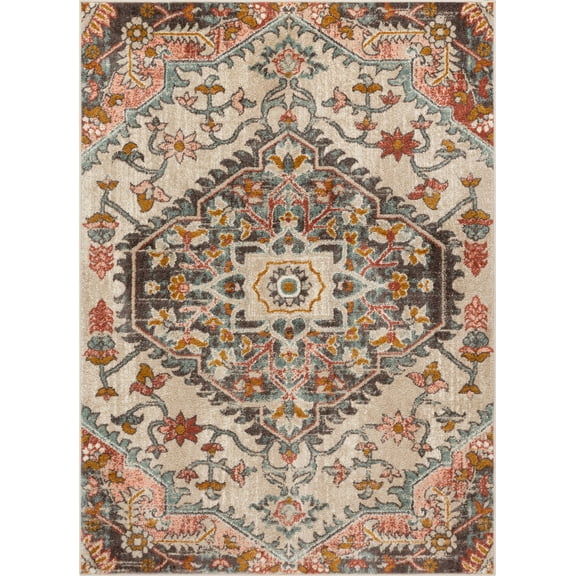 Well Woven Mystic Gwendolyn Bohemian Medallion Oriental Blush 3'11" x 5'3" Area Rug