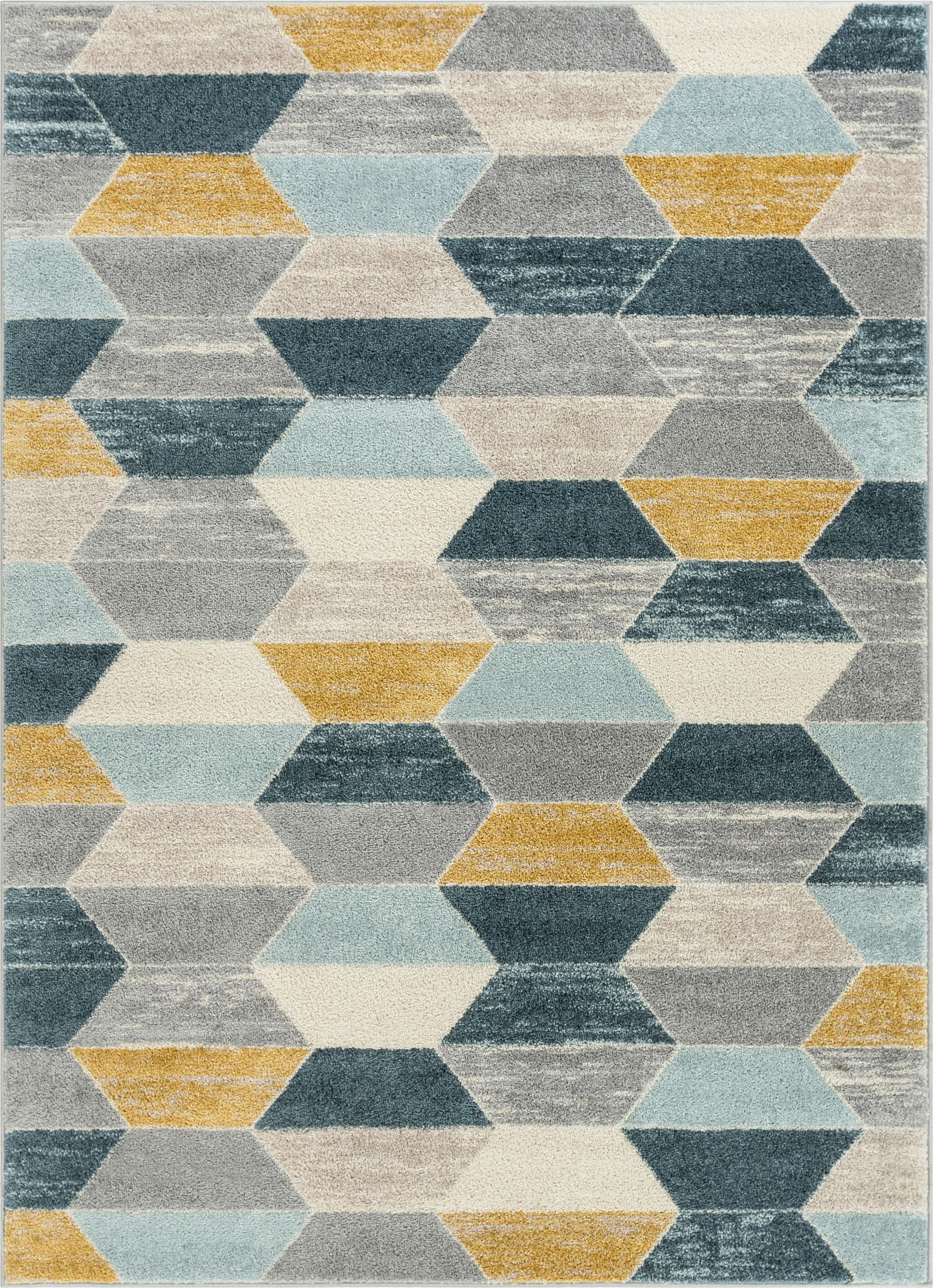 Well Woven Mystic Maddox Contemporary Geometric Blue 2'7" x 9'10" Runner Rug