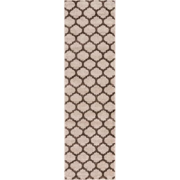 Well Woven Mystic Mid-Century Modern Trellis Runner Rug, Brown
