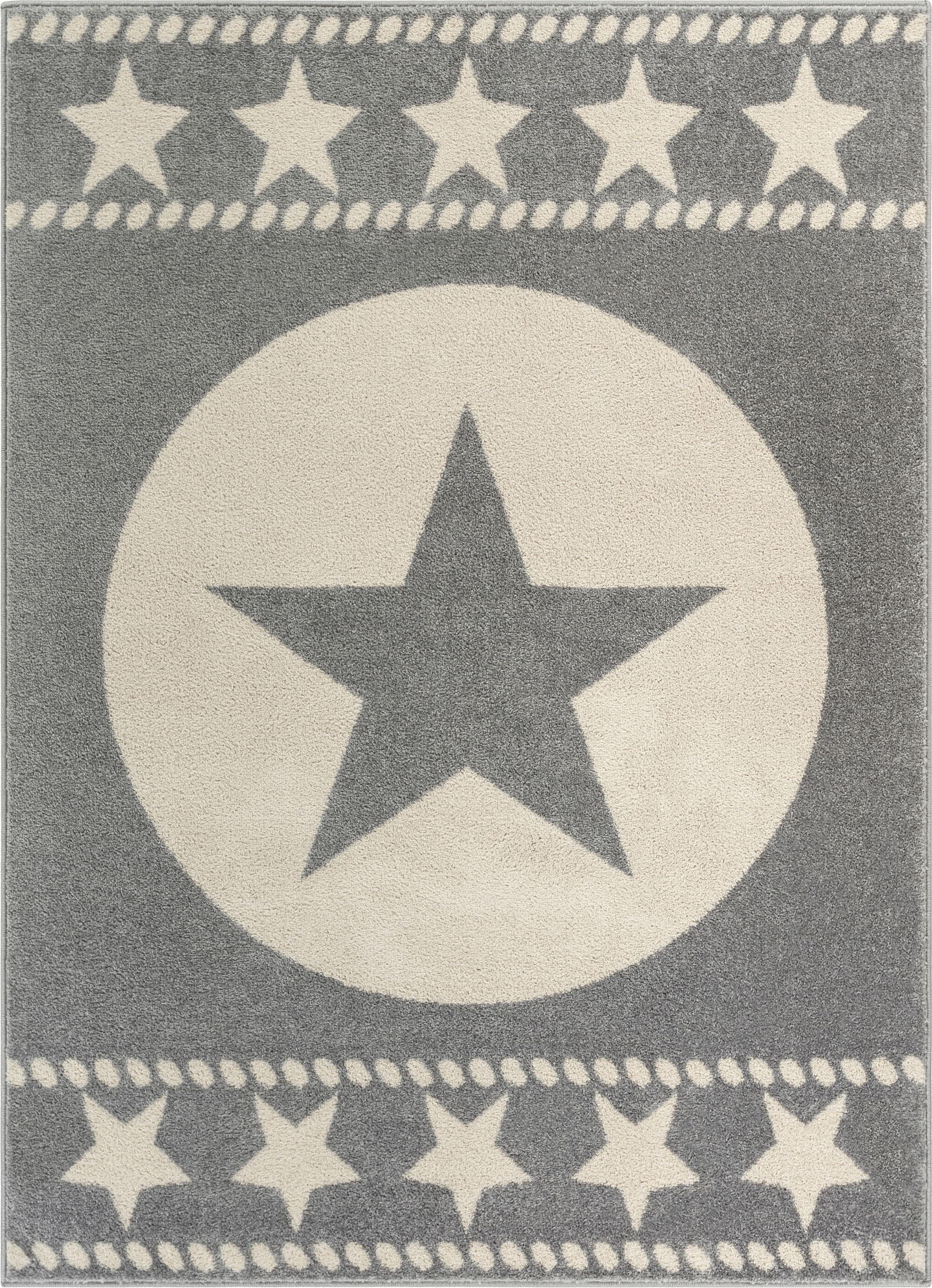 Modern Geometric Gray Synthetic Area Rug - 7'10" x 9'10"