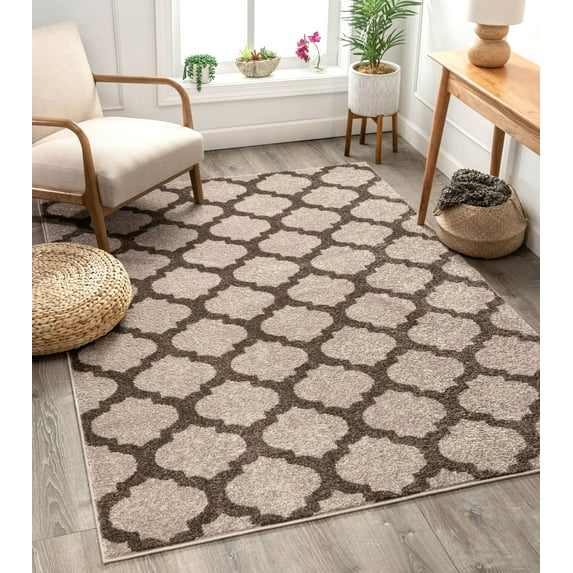 Well Woven Mystic Zoe Mid-Century Modern Trellis Natural 5'3" x 7'3" Area Rug