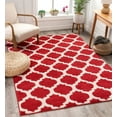 thumbnail image 1 of Well Woven MC-50-7 Zoe Modern Trellis Rug&#44; Red - 7 ft. 10 in. x 9 ft. 10 in., 1 of 7