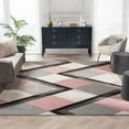 thumbnail image 1 of Well Woven Naya Blush Pink Modern Geometric Diamond Boxes Area Rug 8x10 (7'10" x 10'6"), 1 of 8
