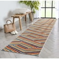 thumbnail image 1 of Well Woven Neema 2'7" x 9'10" Runner Indoor/Outdoor High-Low Stripes Terracotta Rug, 1 of 8