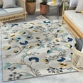 thumbnail image 1 of Well Woven Neveh Grey Floral Indoor/Outdoor High-Low Pile Runner 2'7" x 9'10", 1 of 10