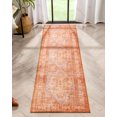 thumbnail image 1 of Well Woven Nile Gila Vintage Bohemian Medallion Botanical Border Rust 2'1" x 7'3" Runner Machine Washable Flat-Weave Area Rug, 1 of 9