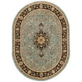 thumbnail image 1 of Well Woven Noble Medallion Light Blue Persian Floral Oriental 6'7" x 9'6" Oval Rug, 1 of 4