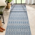 thumbnail image 1 of Well Woven Nors Blue & Beige Indoor/Outdoor Flat Weave Pile Nordic Lattice Pattern Runner Rug 3x10 (2'7" x 9'10"), 1 of 10