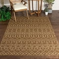 thumbnail image 1 of Well Woven Nors Brown Indoor/Outdoor Flat Weave Pile Nordic Lattice Pattern Area Rug 5x7 (5'3" x 7'3"), 1 of 10