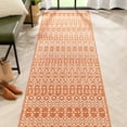 thumbnail image 1 of Well Woven Nors Orange Indoor / Outdoor Flat Weave Pile Nordic Lattice Pattern 3x10 (2'7" x 9'10") Runner Rug, 1 of 10