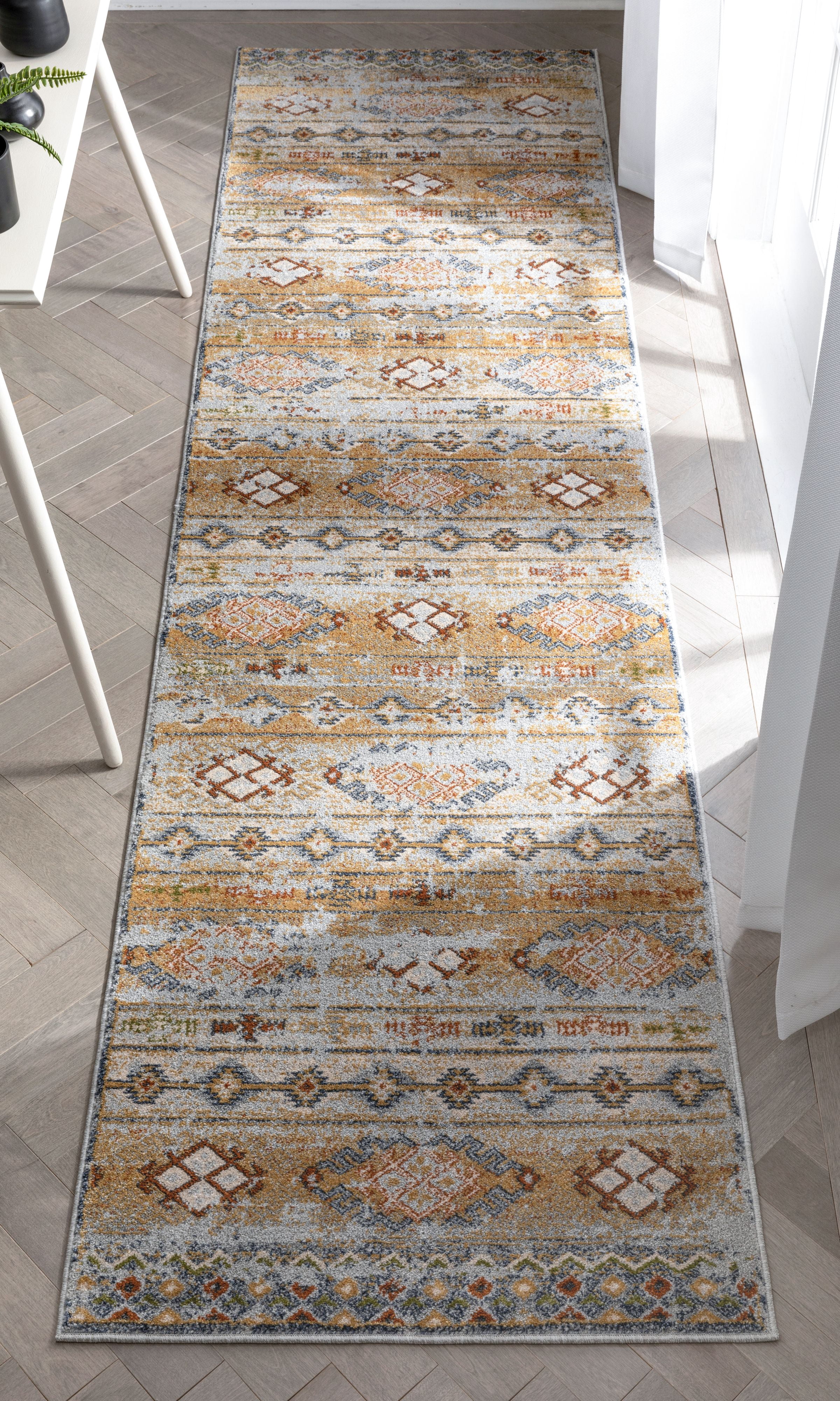 Well Woven Omaha Alu Vintage Distressed Tribal Modern Global Cream 2'7" x 9'10" Runner Area Rug