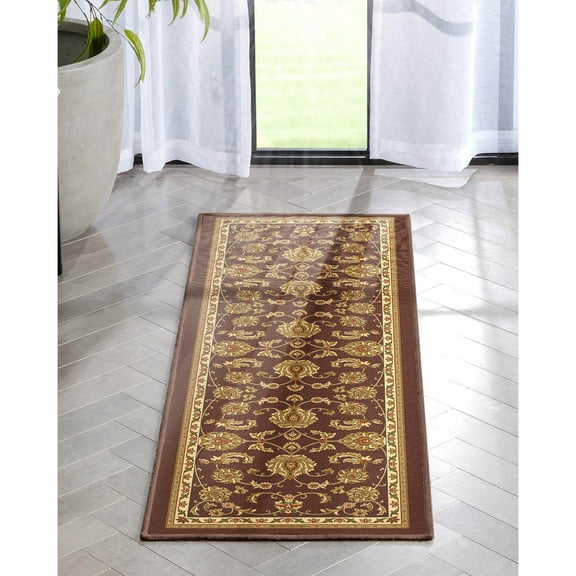 Well Woven Oriental Flatweave 20" x 5' Runner Rug Brown